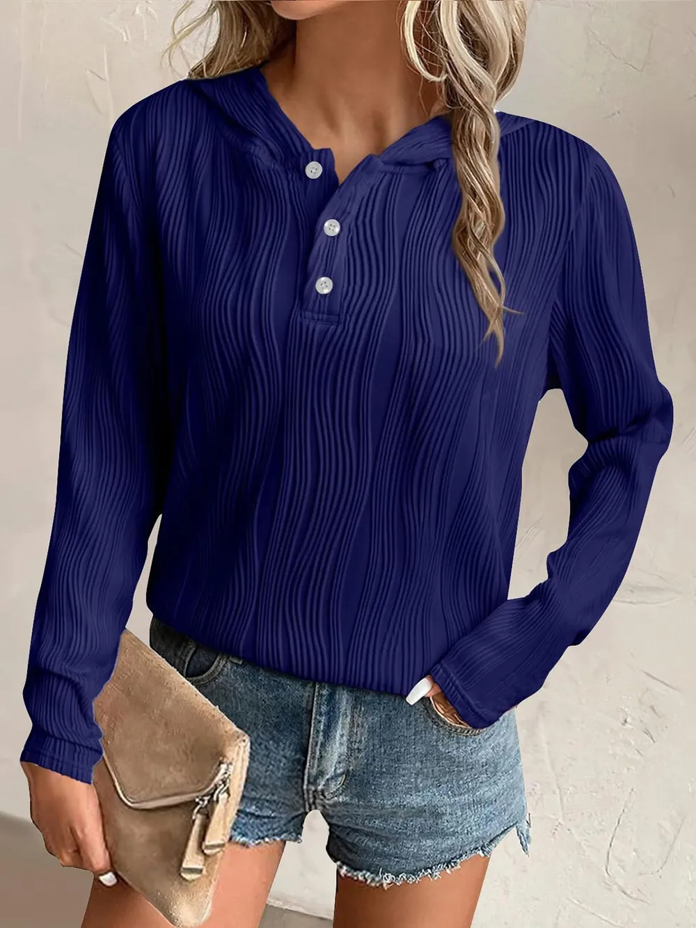 Textured Long Sleeve Hoodie, image 33