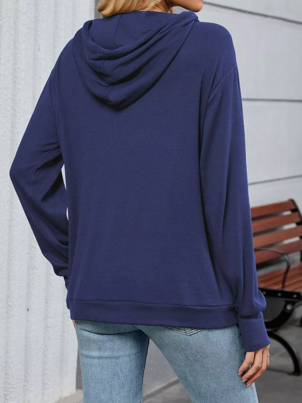 Contrast Letter Graphic Drawstring Long Sleeve Hoodie, image 24