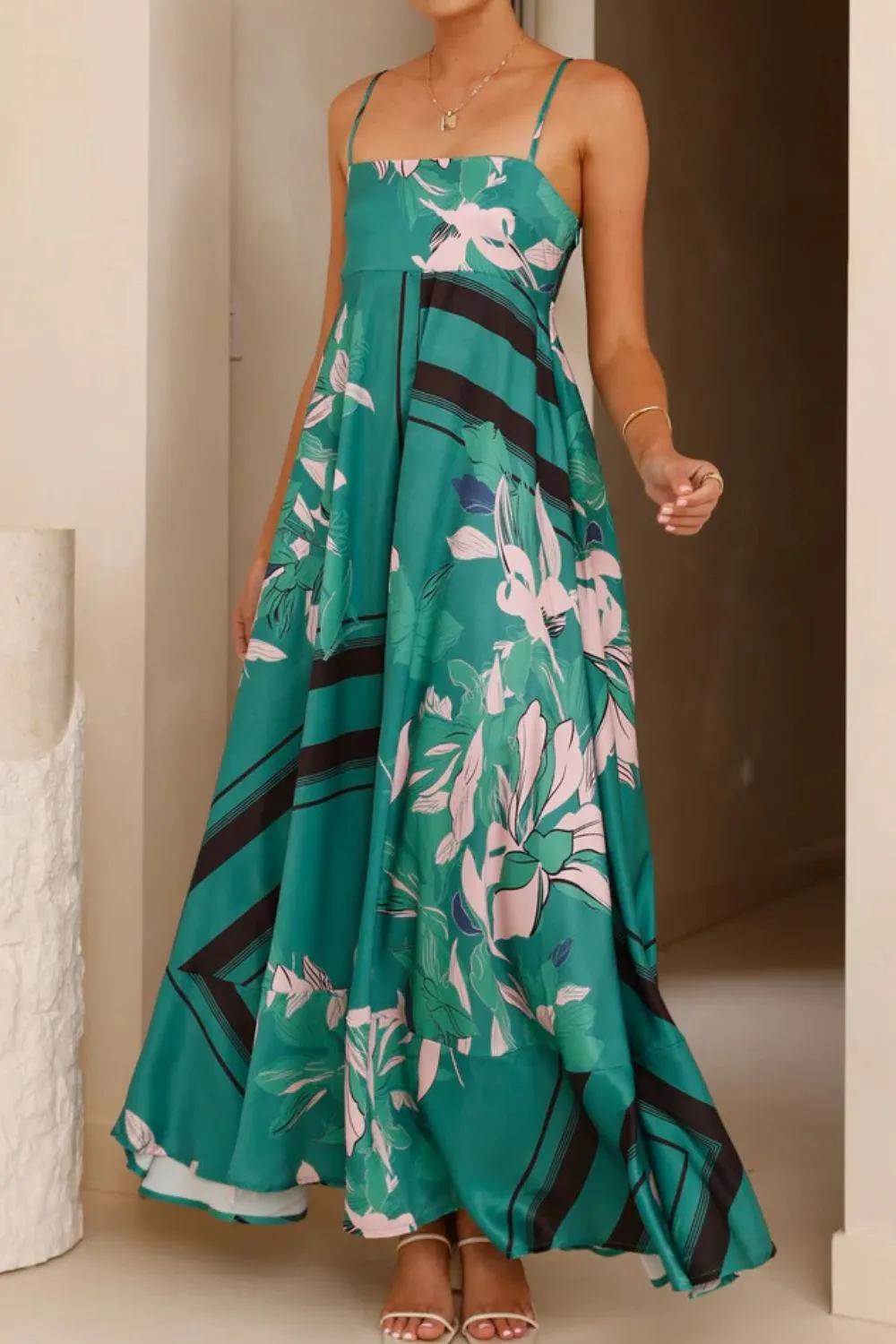 Printed Square Neck Cami Maxi Dress, image 28