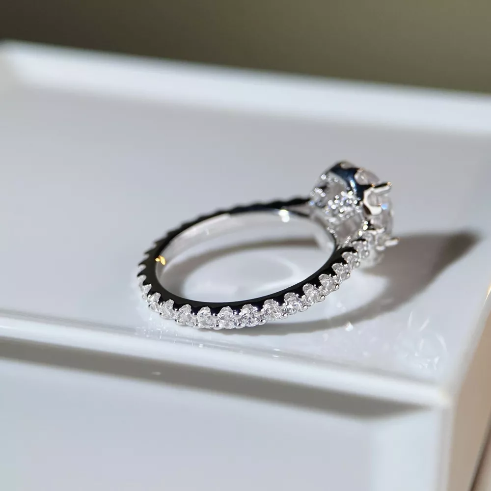 1.5 Carat Moissanite 925 Sterling Silver Oval Ring, image 3