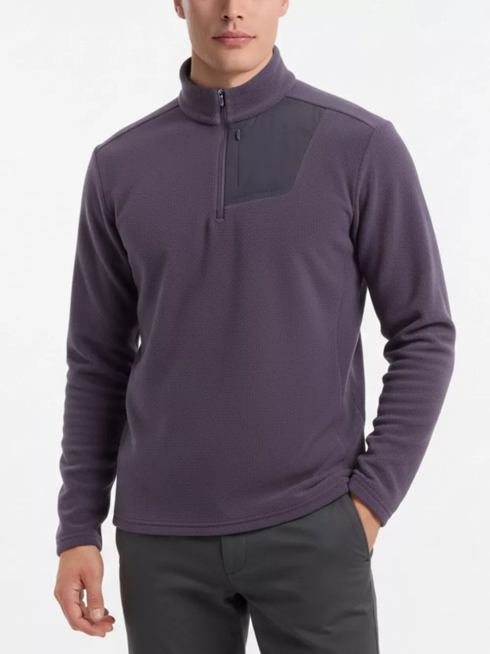 Men's Plus Size Comfortable Half- Sweatshirt, image 2