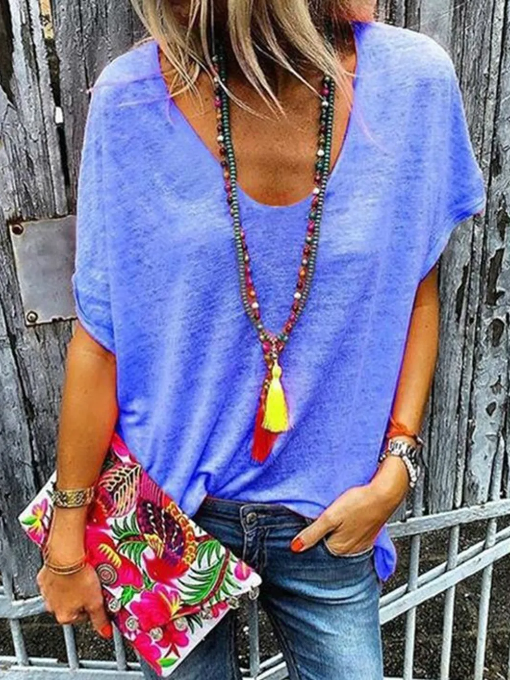 Full Size Scoop Neck Short Sleeve T-Shirt, image 13