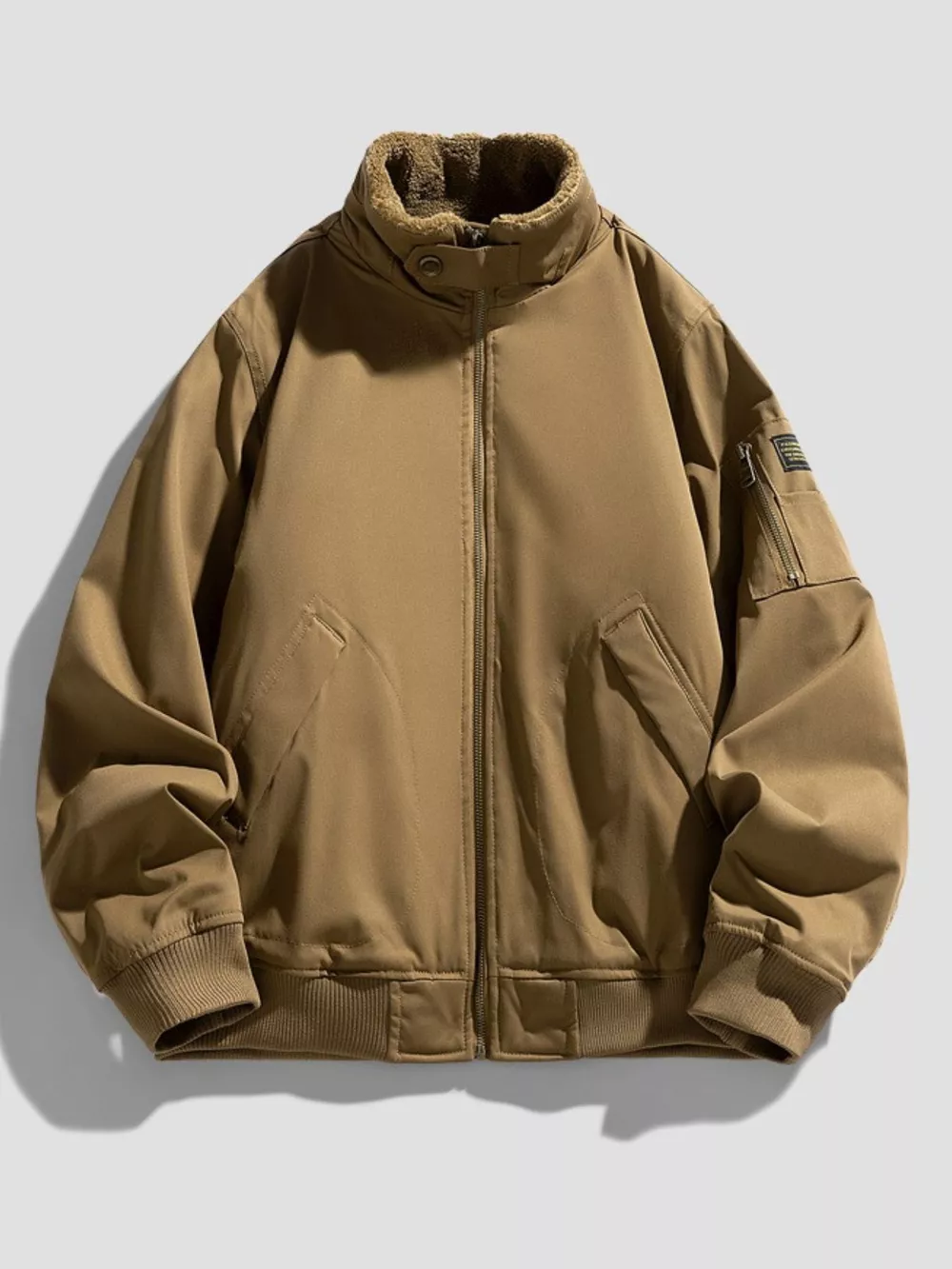 Men's Plus Size Zip Up Long Sleeve Jacket, image 5