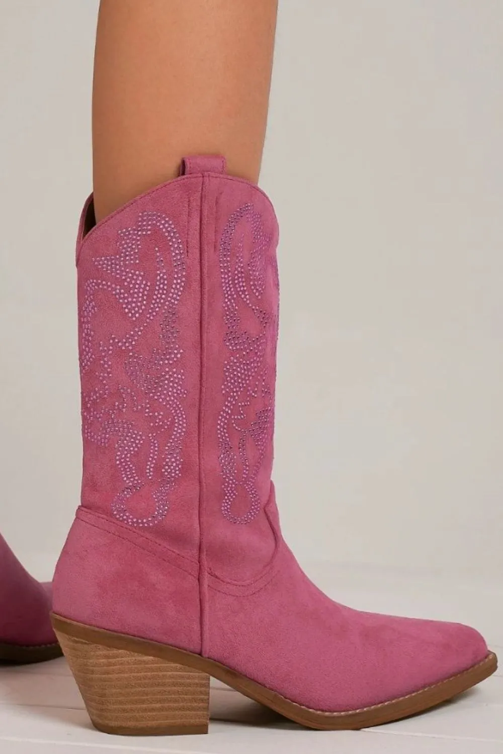 Rhinestone Detail Point Toe Boots, image 3