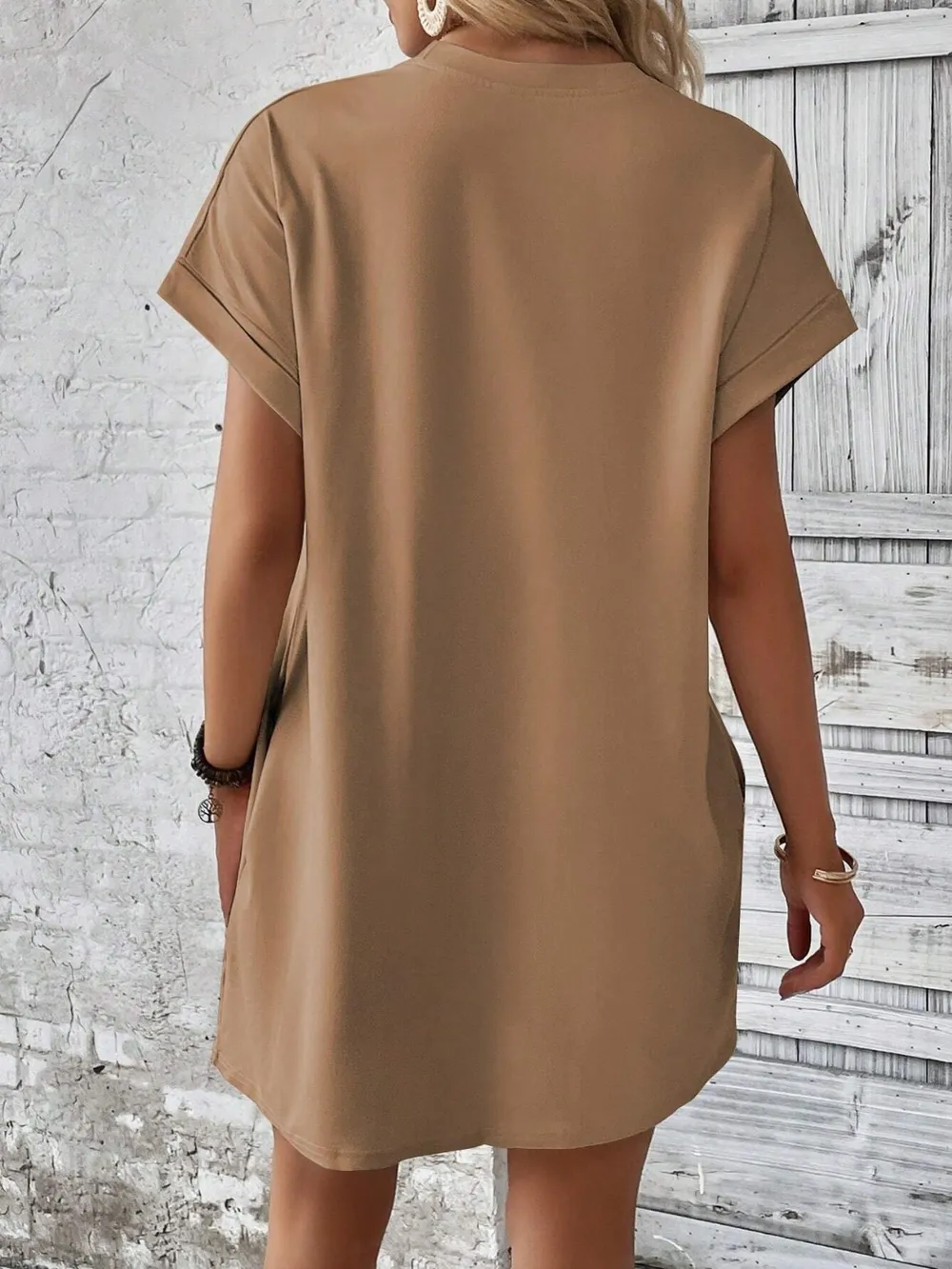 Round Neck Short Sleeve Mini Dress, image 24