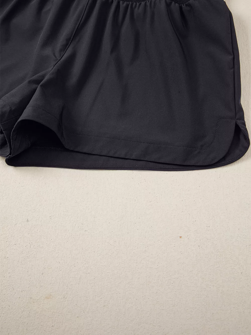 Solid Color Ribbed Patchwork High Waist Athletic Shorts, image 10