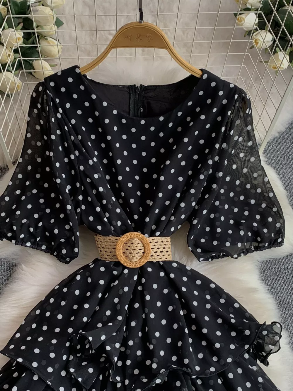 Polka Dot Ruffled Tiered Dress, image 12