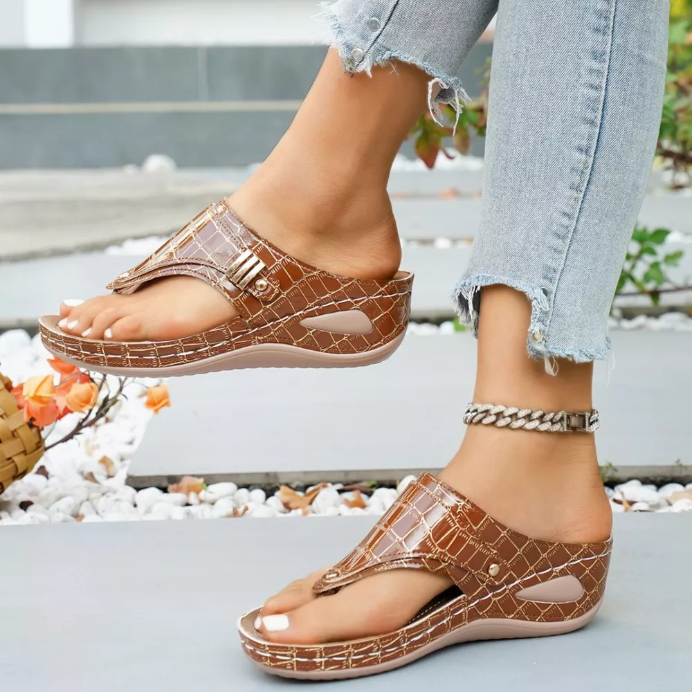 Toe Post Wedge Sandals, image 5