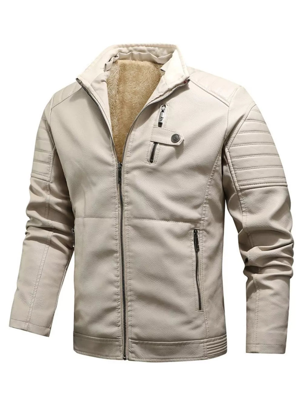 Men's Plus Size Zip Up Fleece Lined Jacket, image 2