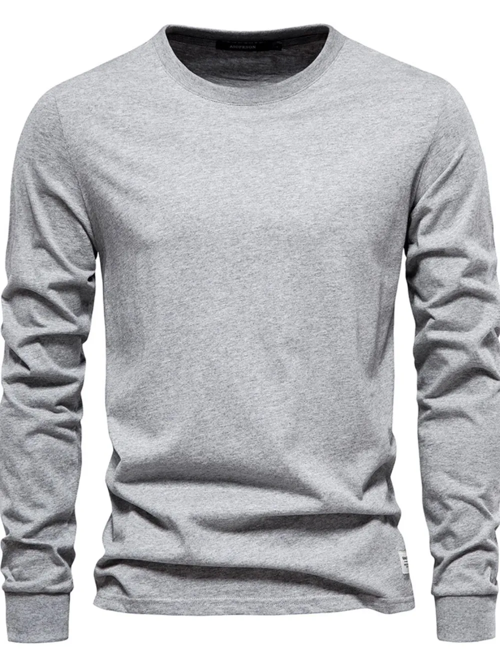 Men's Full Size Round Neck Long Sleeve T-Shirt Plus Size, image 5
