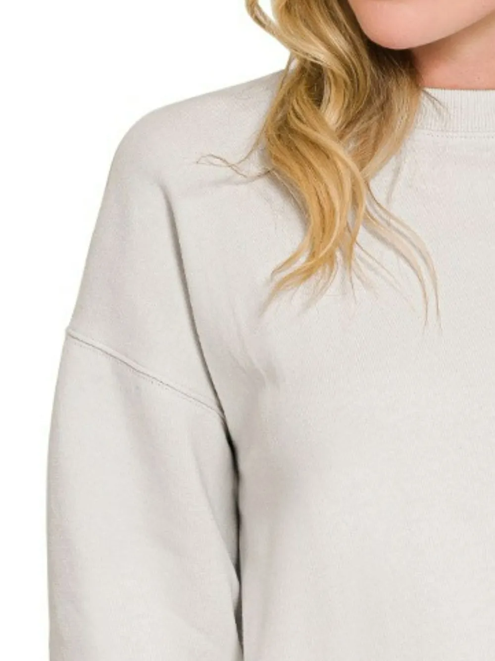 Fleece Crewneck Long Sleeve Sweatshirt, image 2