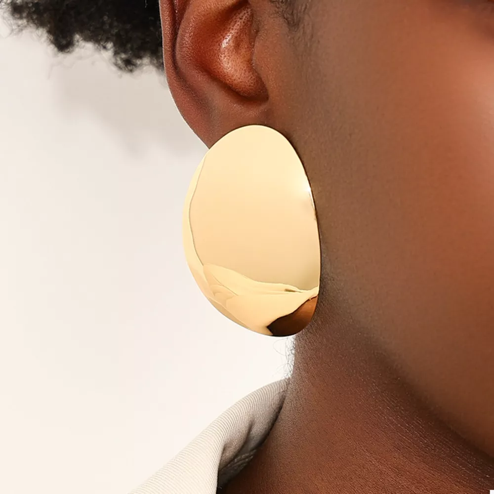 18K Gold-Plated Curved Statement Earrings, image 5