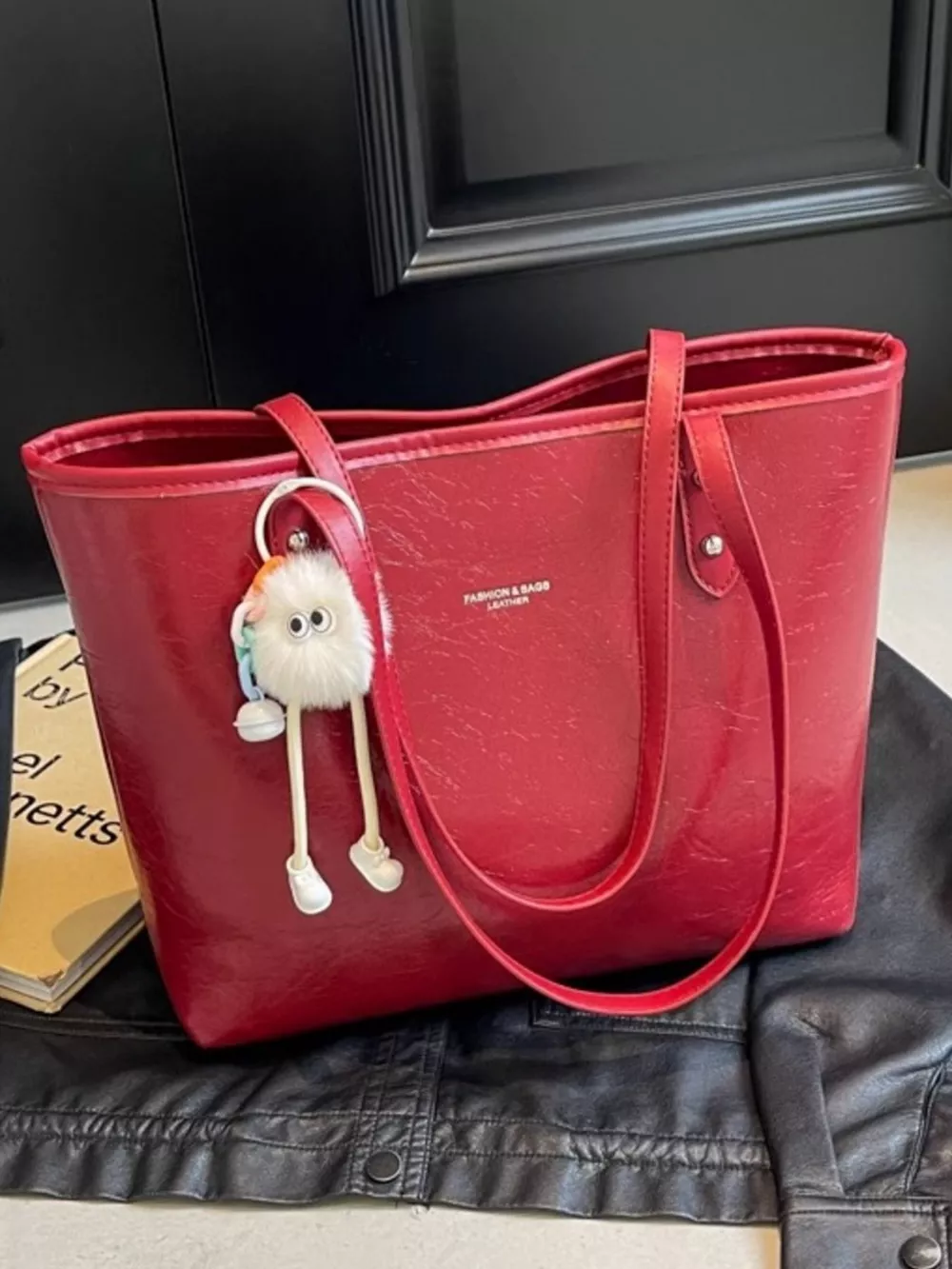 Faux Leather Shoulder Bag, image 4