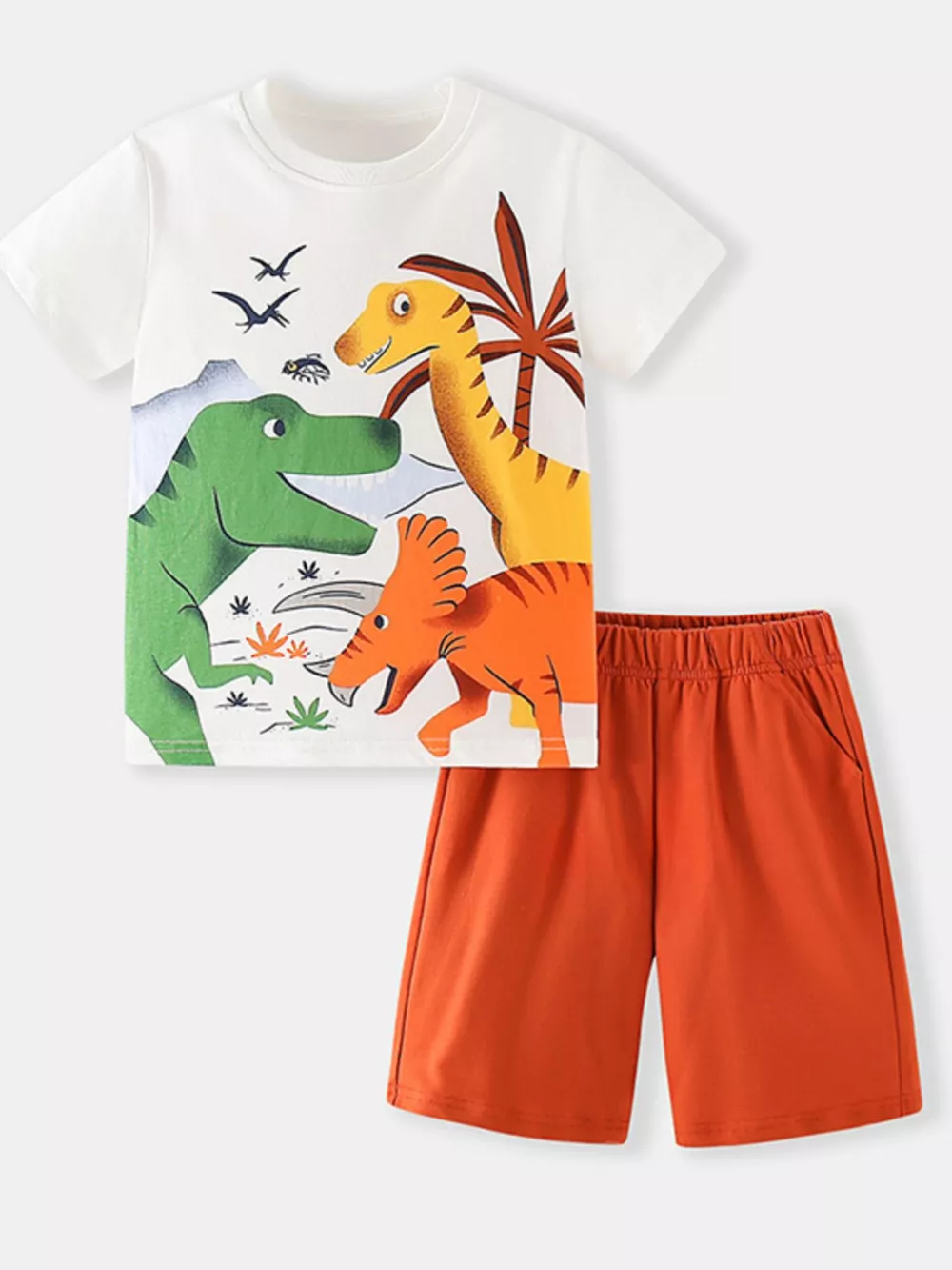 Children's Dinosaur Print Short Sleeve Tee and Shorts Set, image 2
