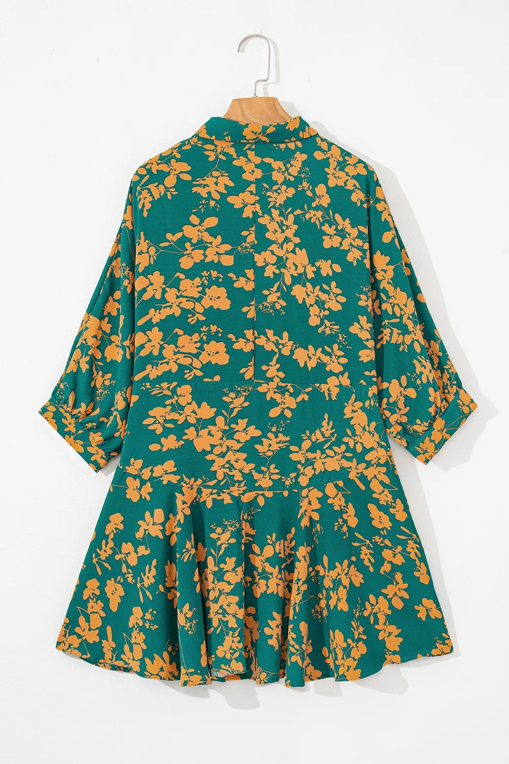 Printed Ruffled Hem Button Front Dress, image 9