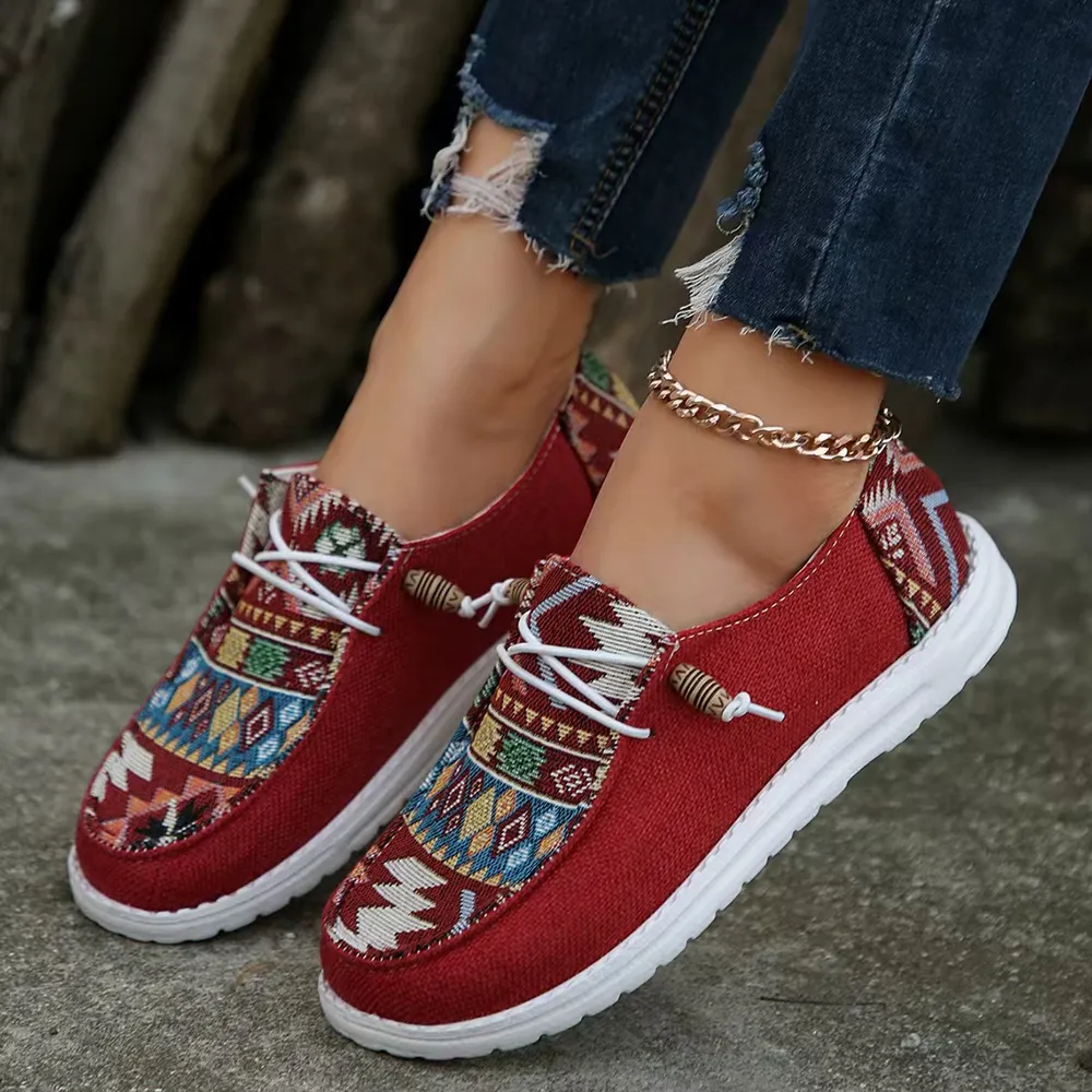 Geometric Round Toe Flat Slip-Ons, image 7