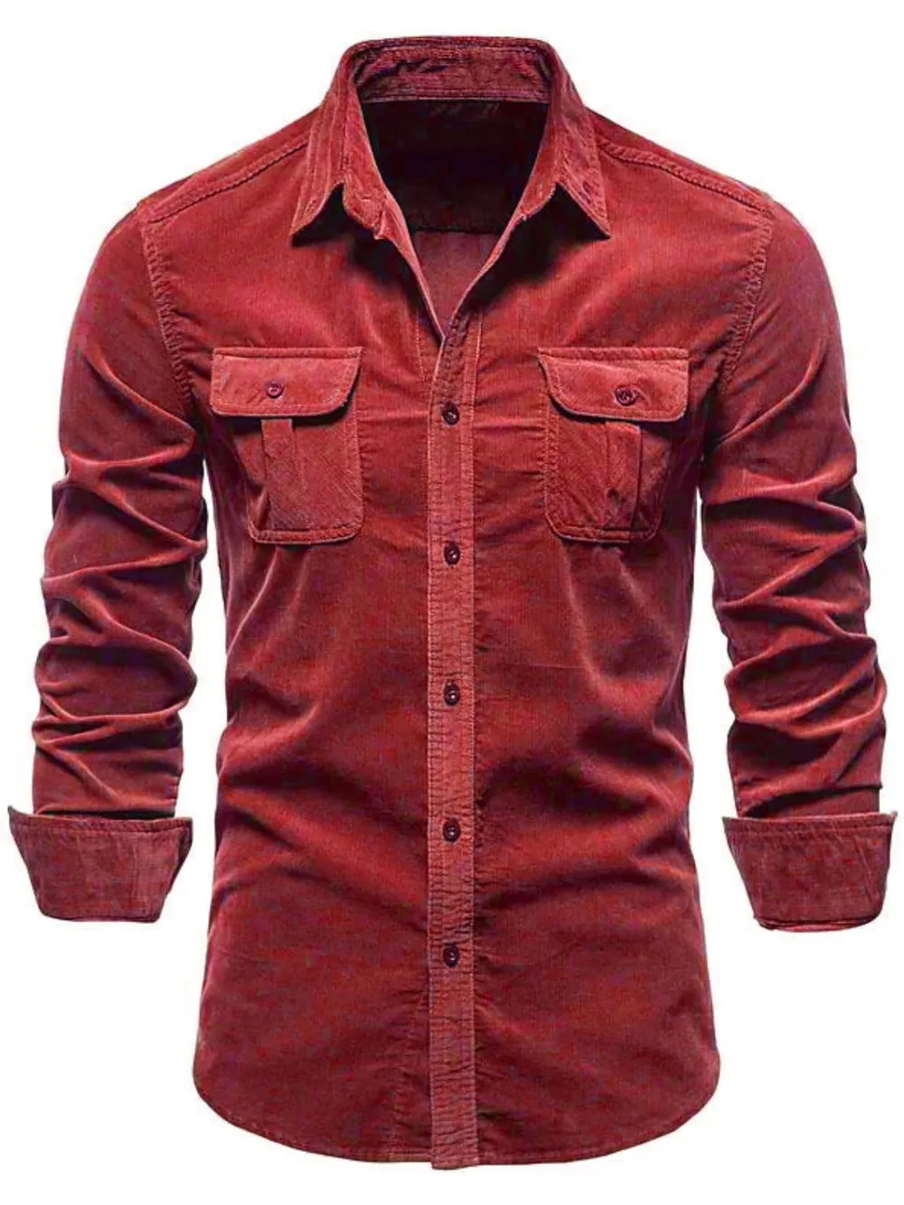 Men's Full Size Collared Neck Button Down Shirt with Chest Pockets Plus Size, image 5