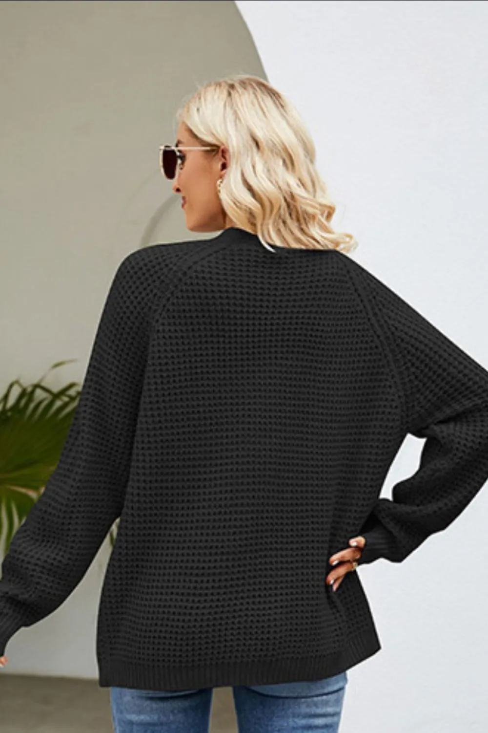 Open Front Raglan Sleeve Pocketed Cardigan, image 10