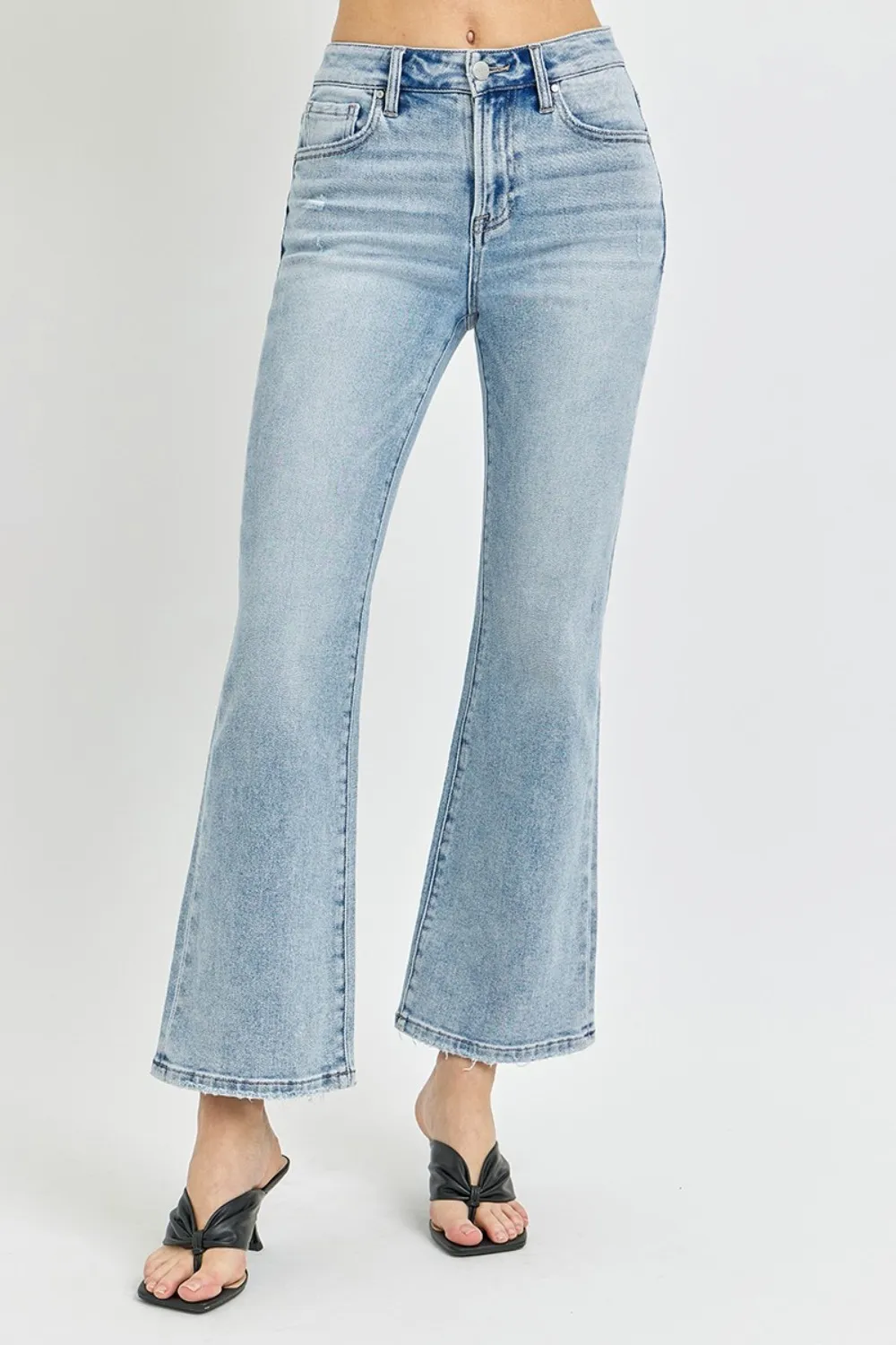 Full Size High Rise Ankle Flare Jeans, image 4