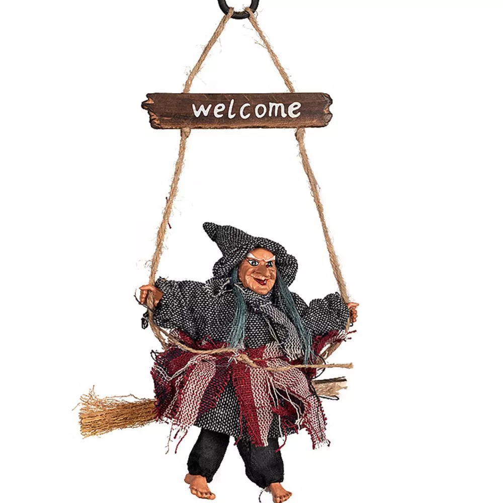 Halloween Hanging Witch Decorative Object with Welcome Sign Set, image 8