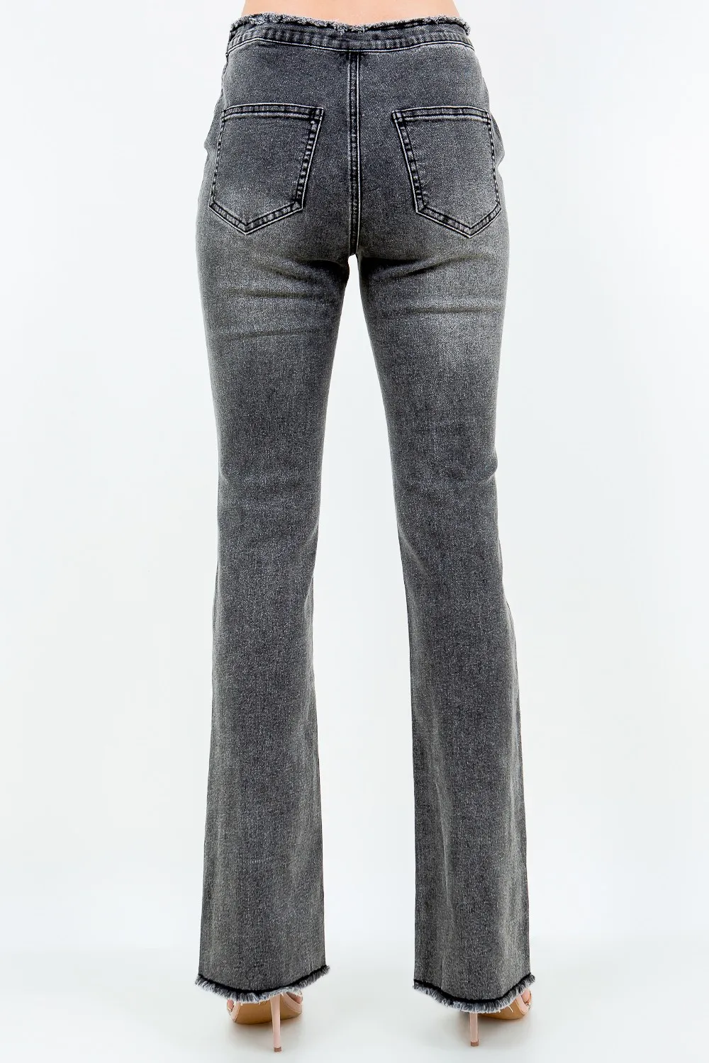 V-Cut Ruched Flare Pants, image 2