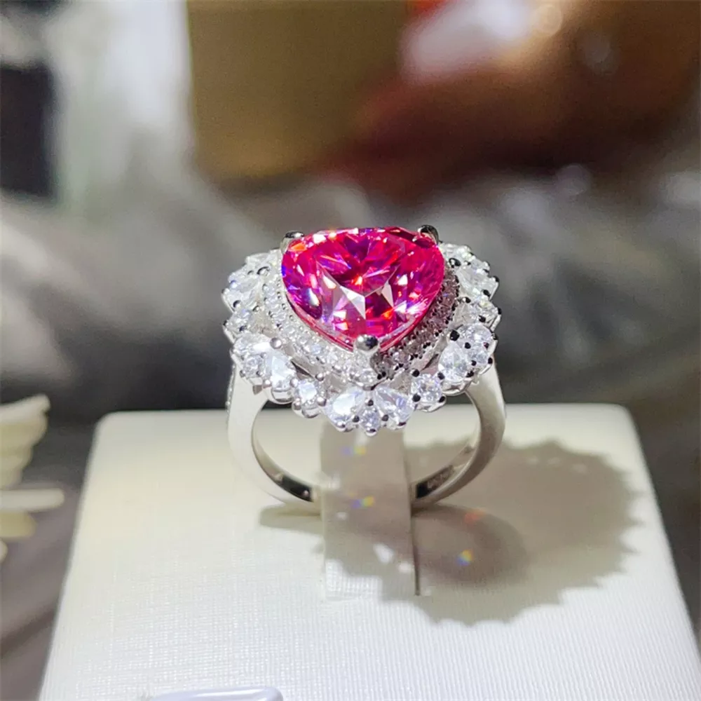 5 Carat Moissanite 925 Sterling Silver Heart-Shaped Ring, image 8