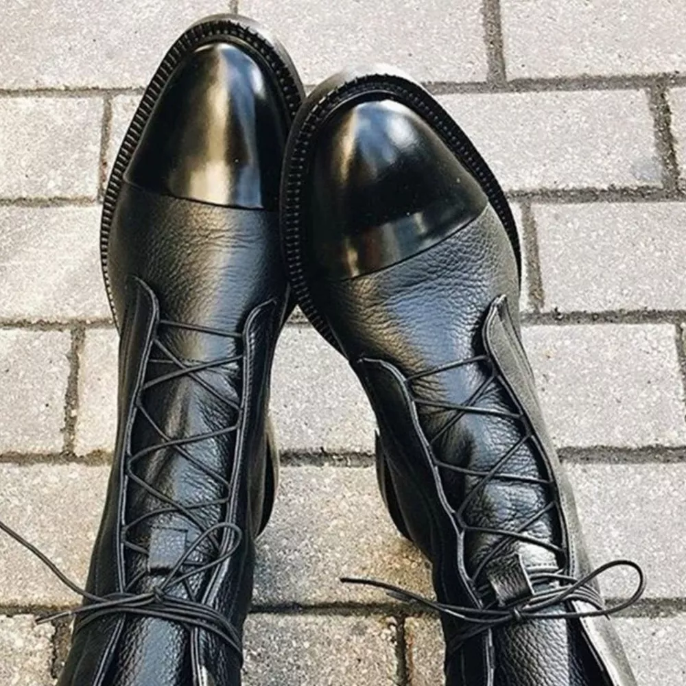 Lace-Up Leather Boots