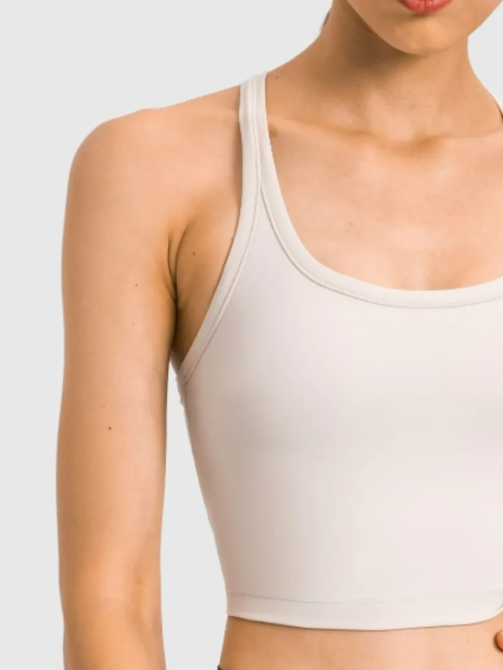 Scoop Neck Active Tank with Detachable Chest Pads, image 25