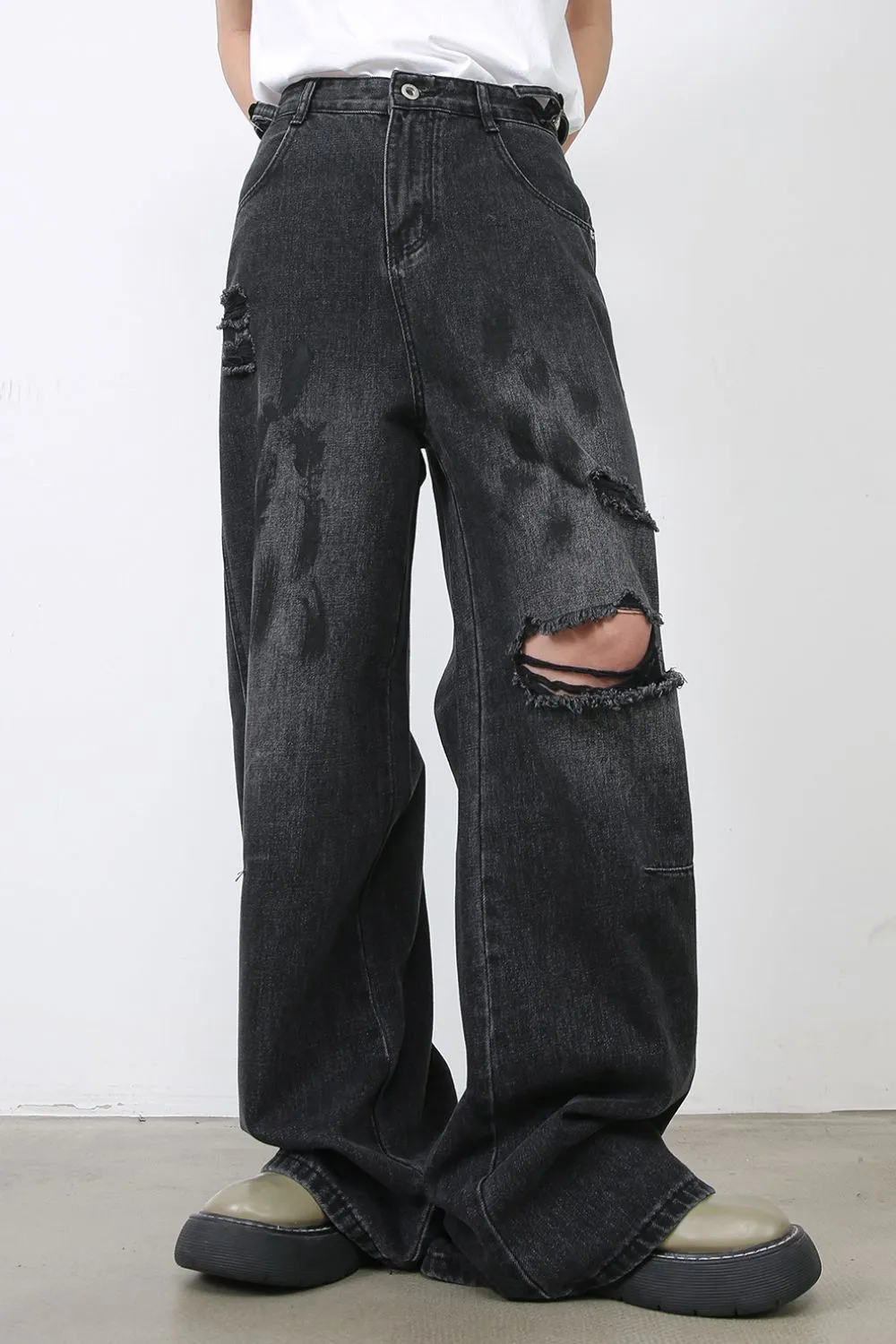Men's Distressed Baggy Jeans, image 2