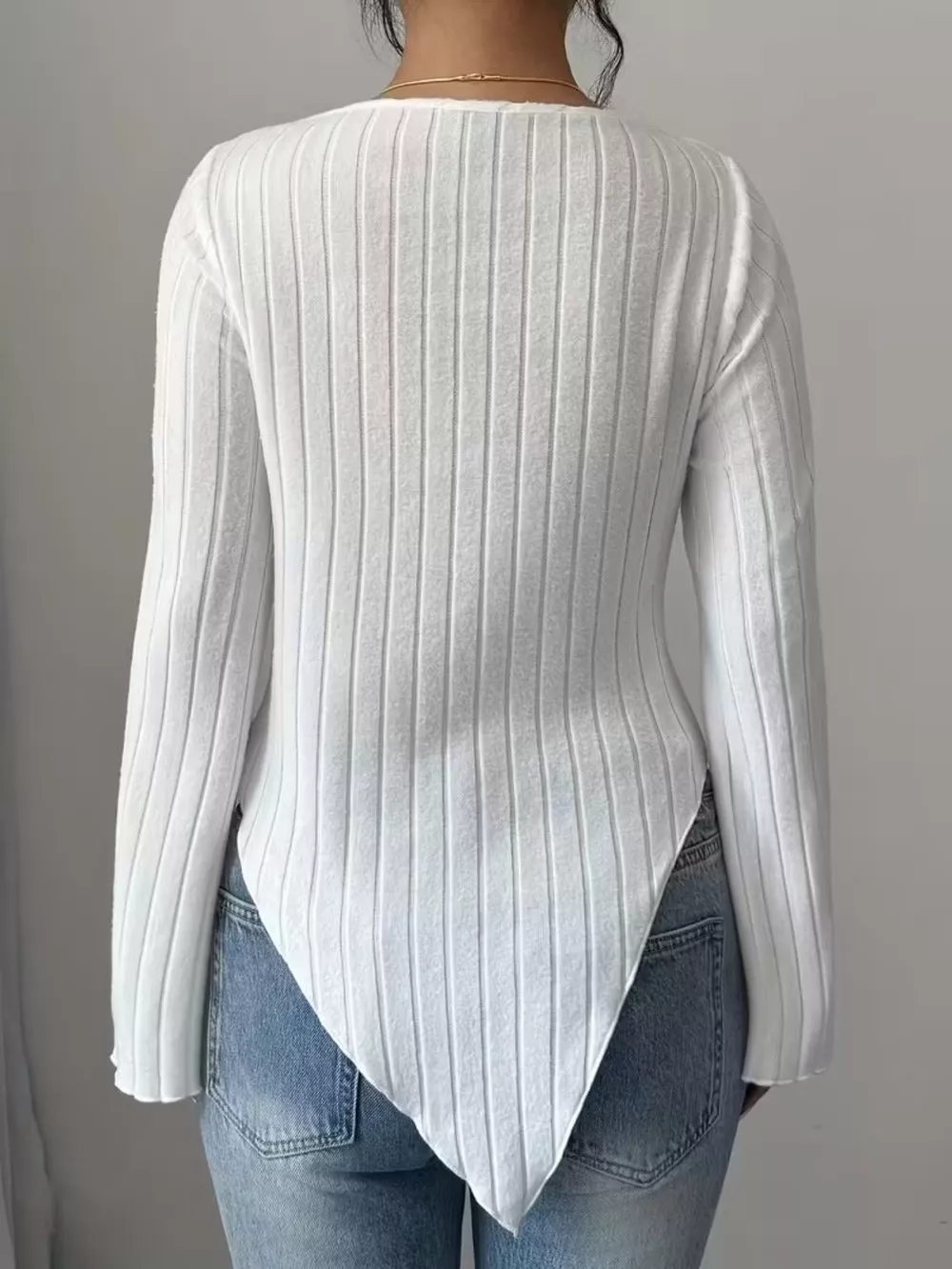 Cowl Neck Ribbed Knit Top, image 11