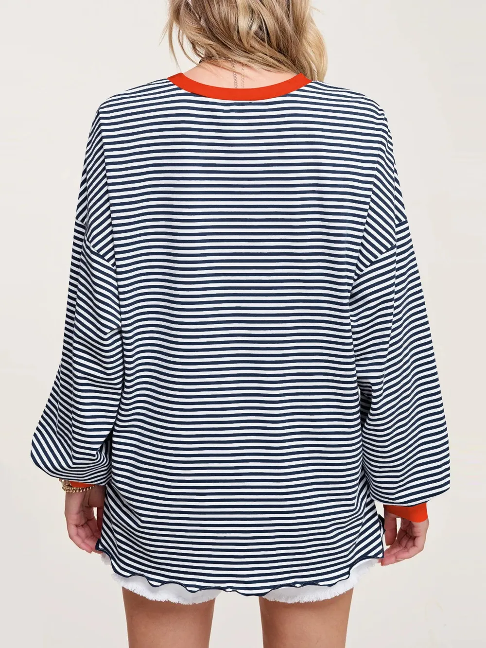 Contrast Striped Long Sleeve Sweatshirt, image 13