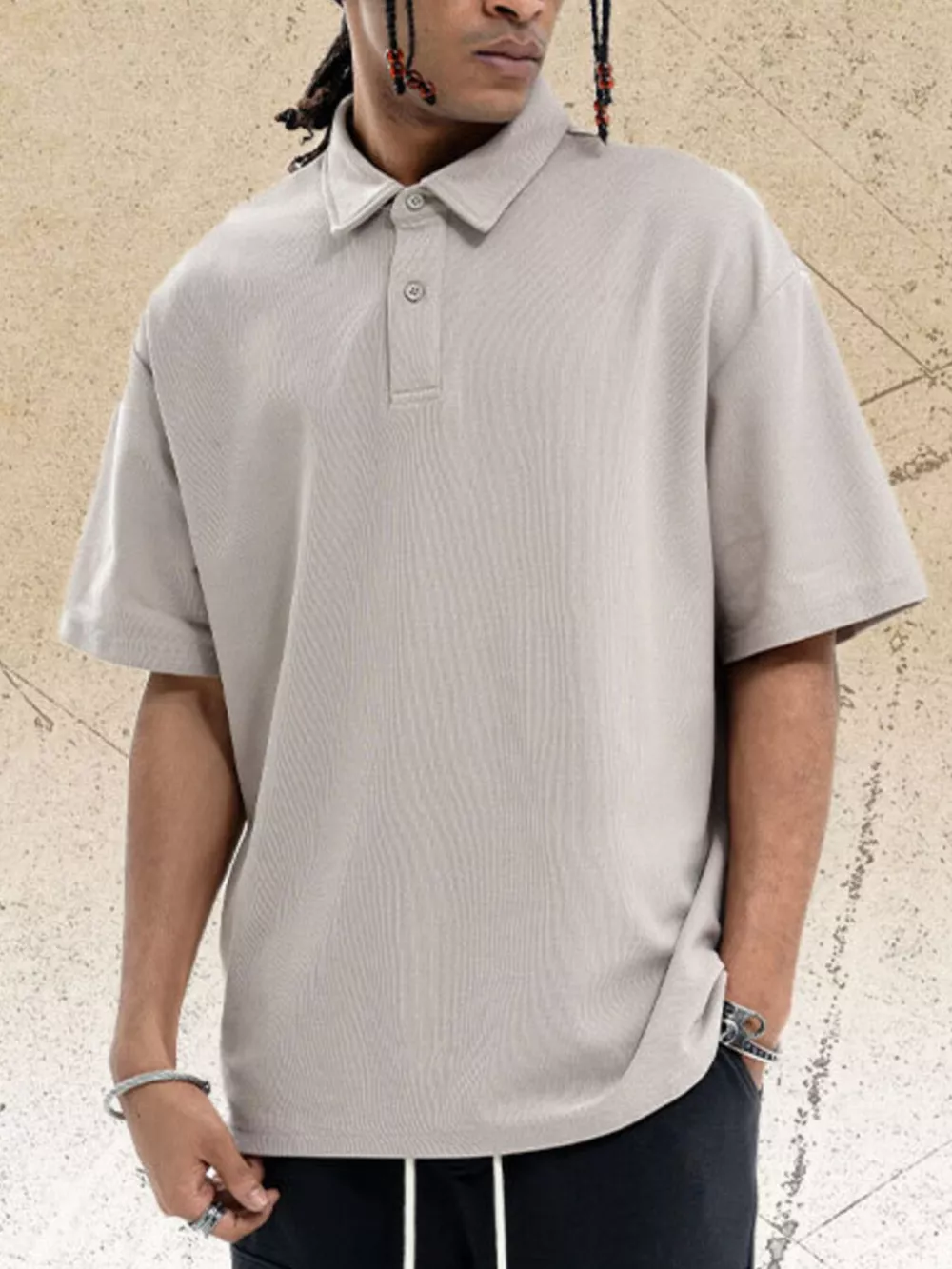 Men's Relaxed Fit Solid Color Polo, image 5