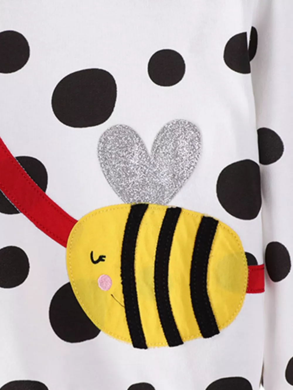Children's Bee Applique Polka Dot Sweatshirt, image 2