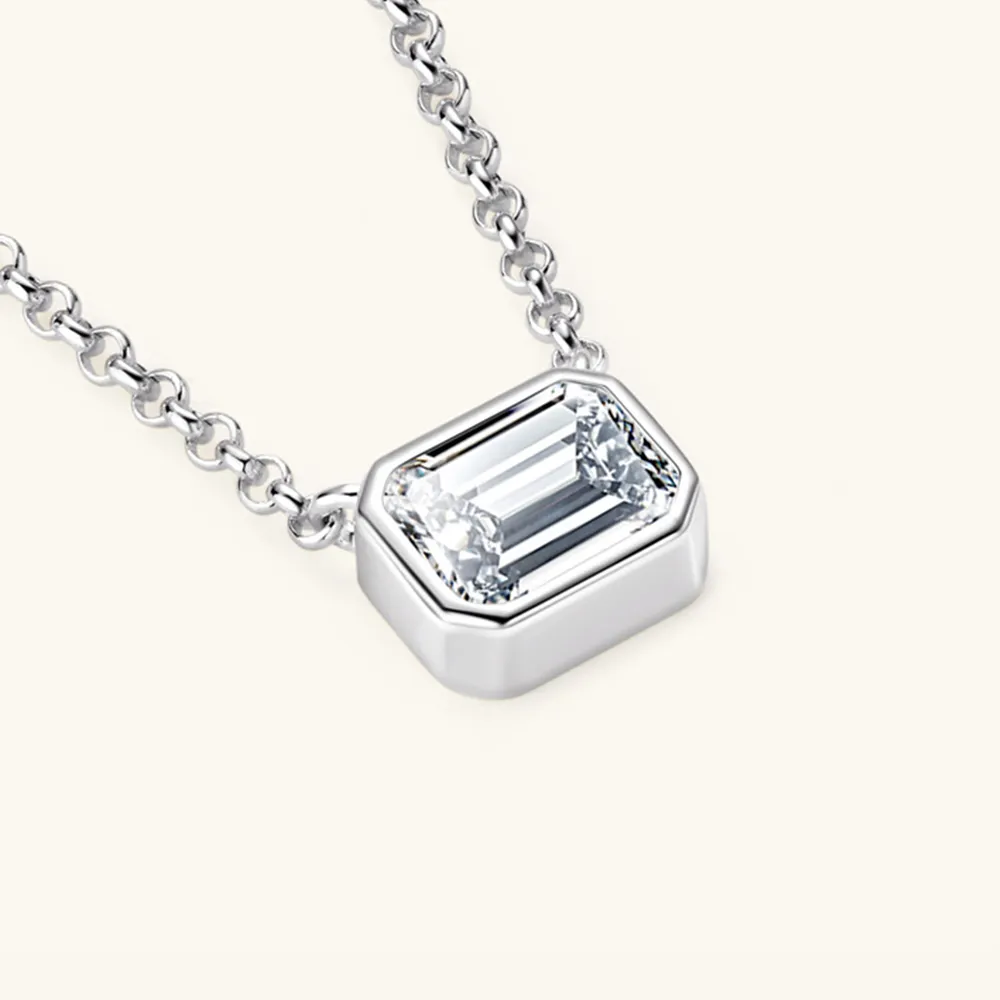 1 Carat Moissanite 925 Sterling Silver Pendant Necklace, image 8