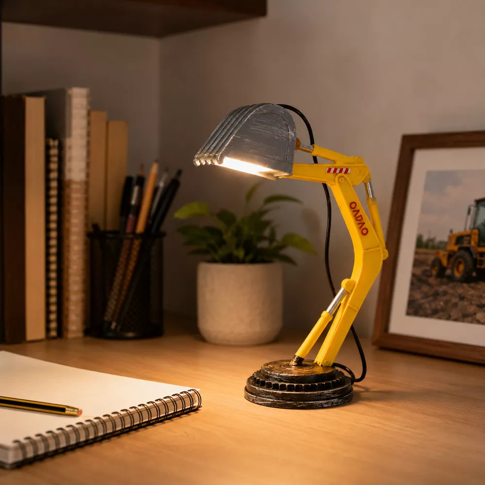 Excavator Shaped Decorative Desk Lamp