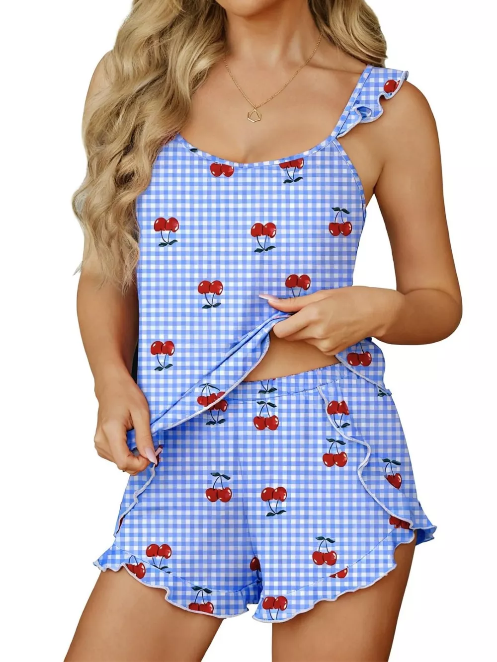 Ruffled Printed Cami and Shorts Set, image 6