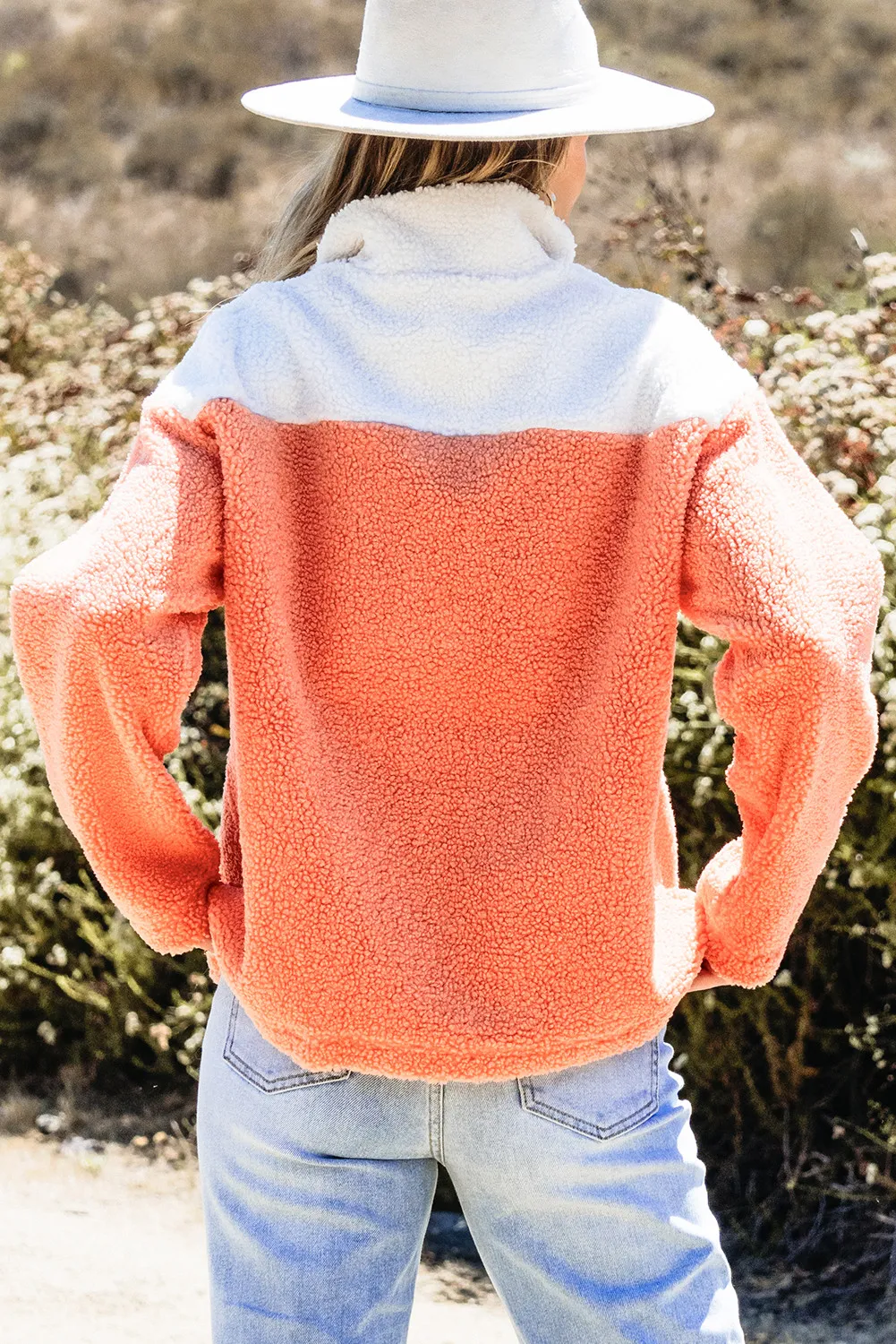 Contrast Half Zip Long Sleeve Sweatshirt, image 7