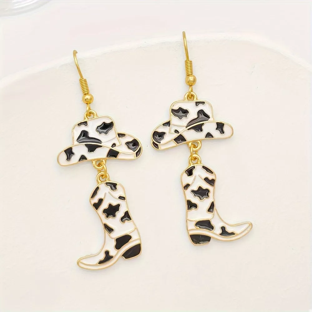 Cowboy Hat and Boot Dangle Earrings
