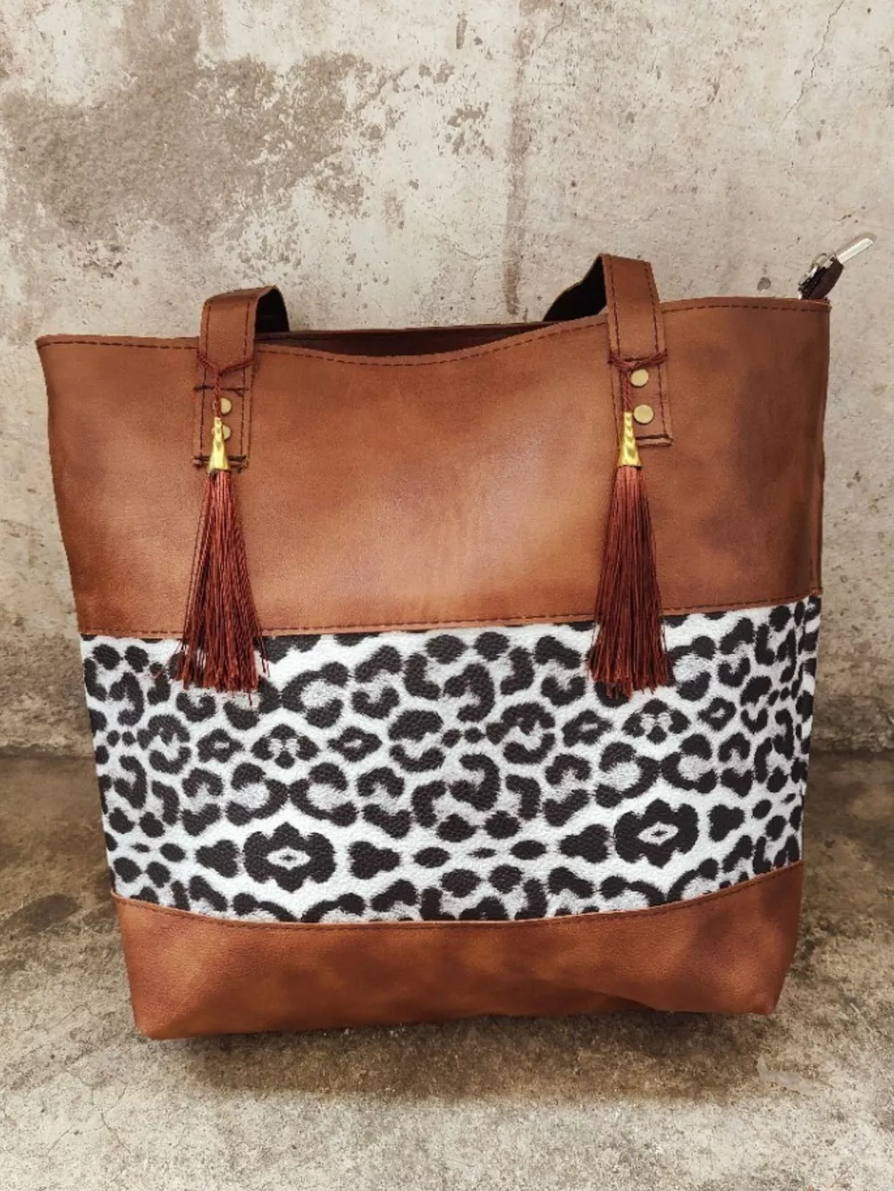 Tassel Leopard Tote Bag, image 3
