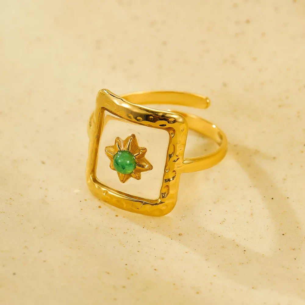 18K Gold-Plated Adjustable Open Ring, image 7