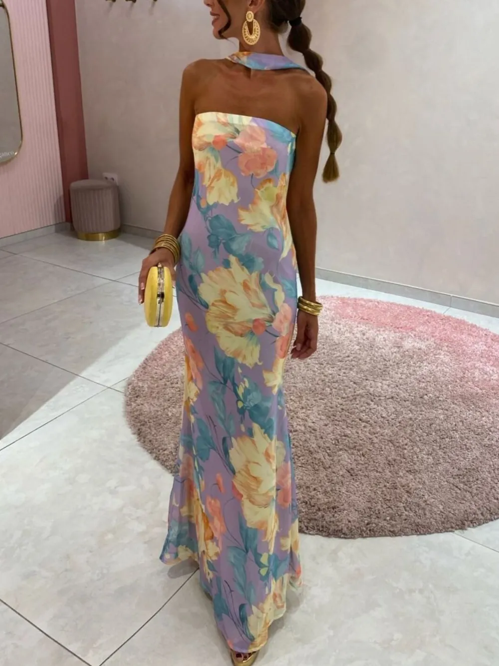 Printed Tube Maxi Dress, image 25