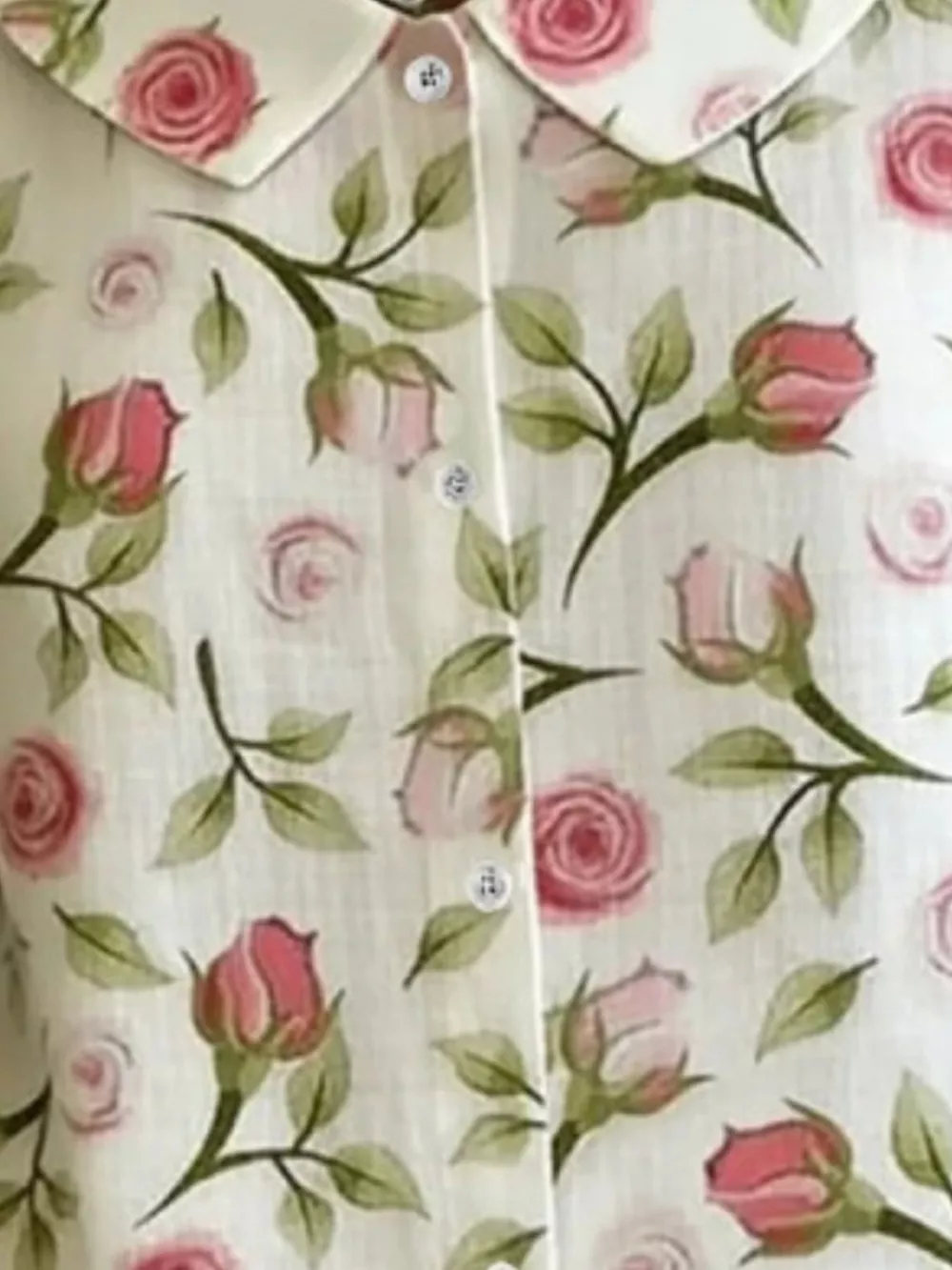 Floral Print Peter Pan Collar Shirt, image 4