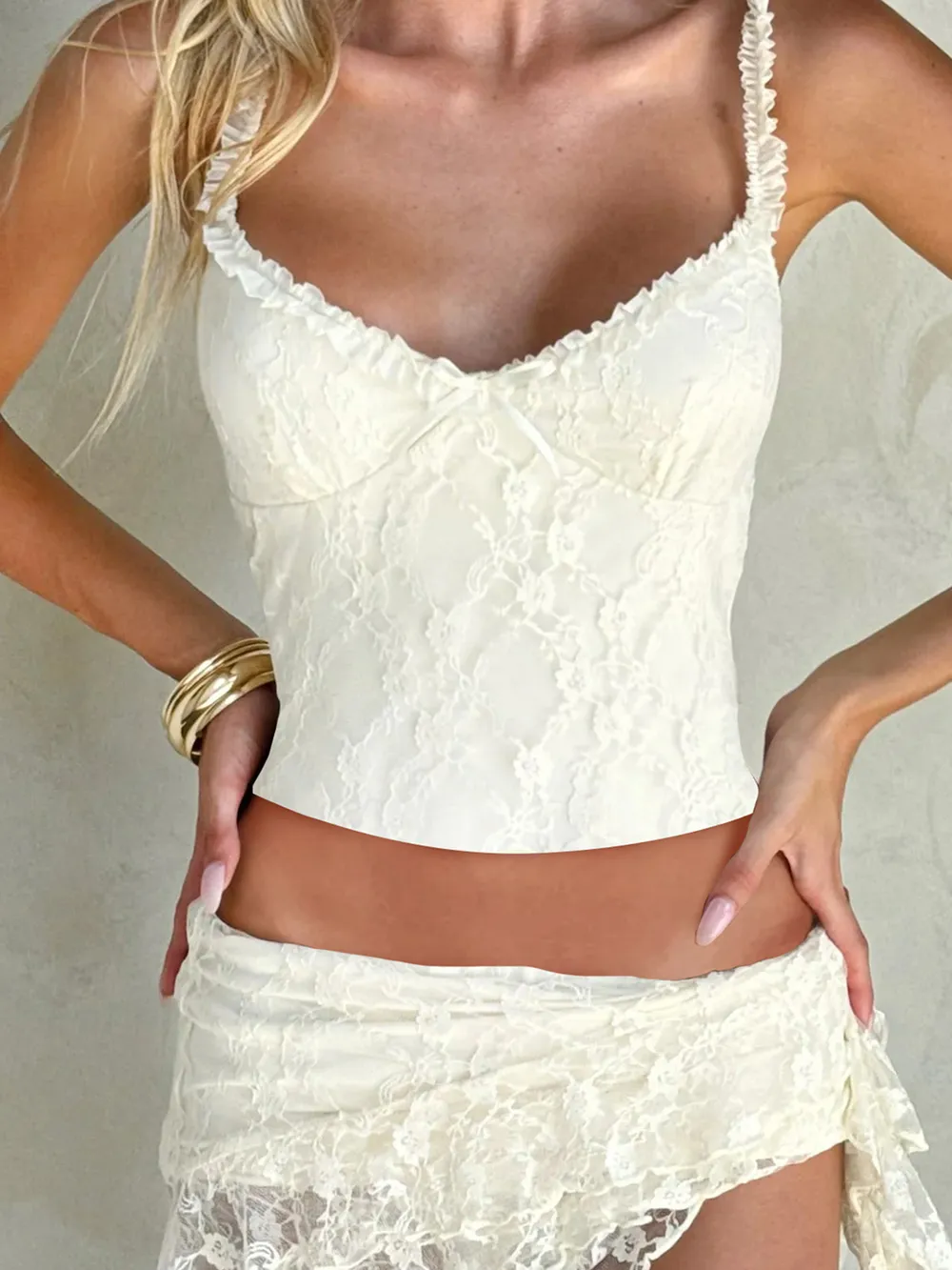 Bow Frill Lace Cami, image 4