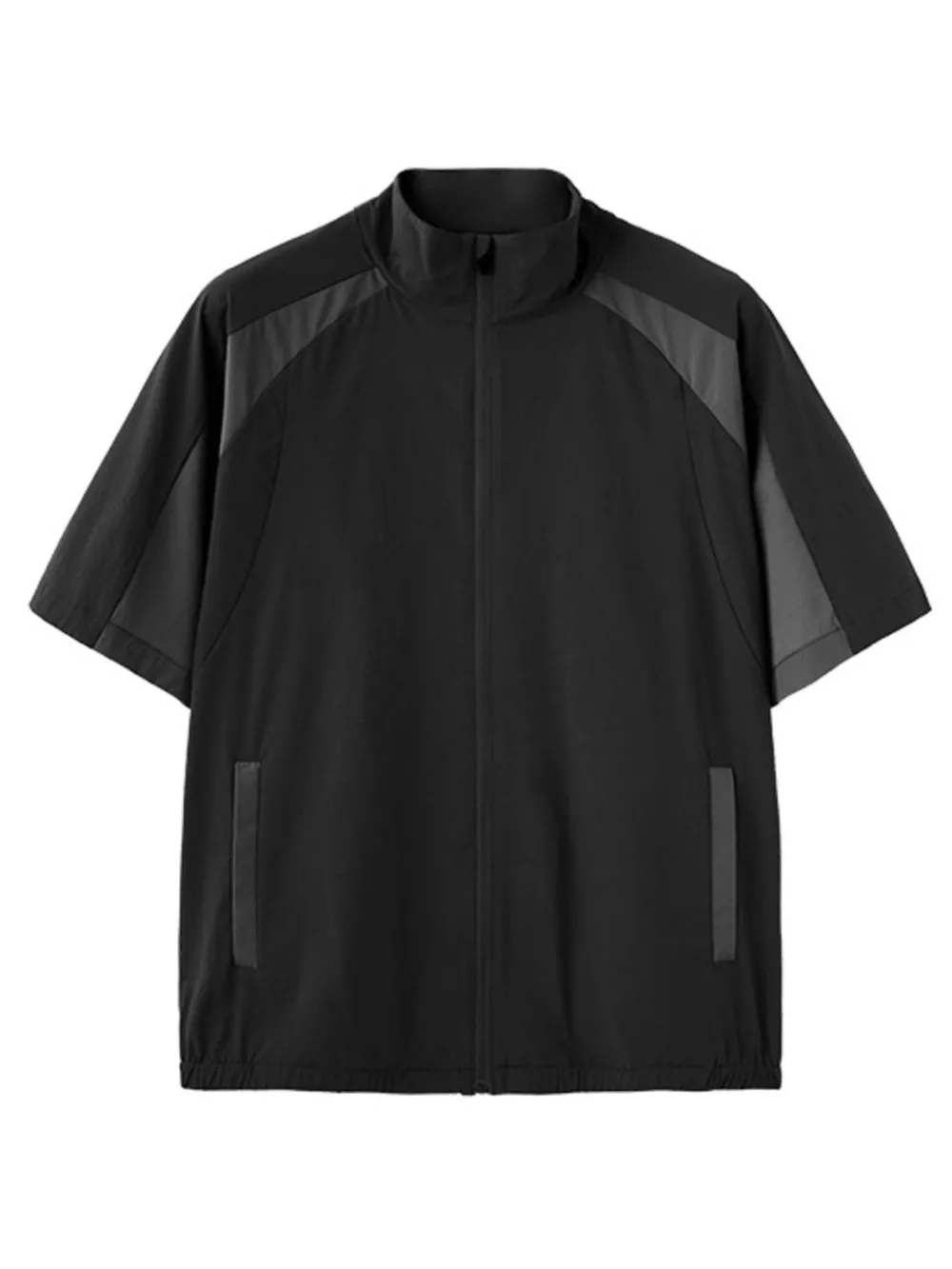 Men's Color Block Zip Up Short Sleeve Jacket, image 8