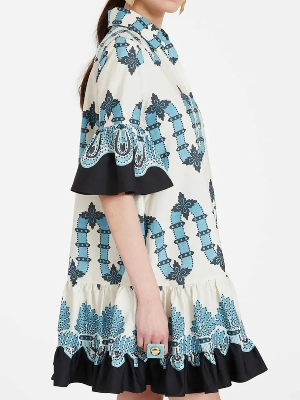 Floral Print Ruffle Sleeve Mini Dress, image 16
