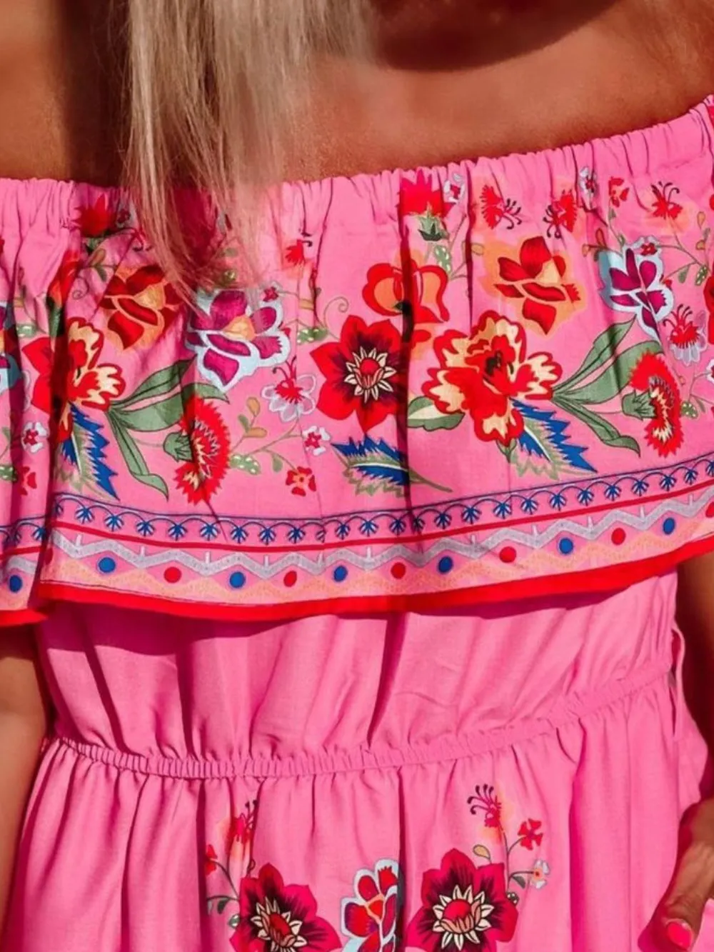Floral Off Shoulder Ruffle Maxi Dress, image 19