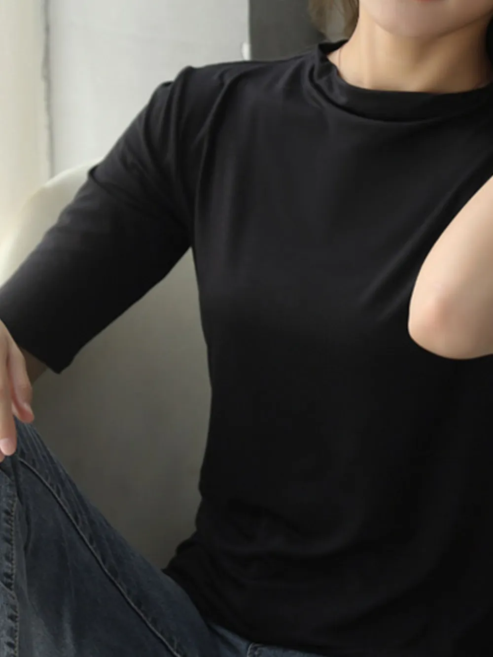 Solid Color Short Sleeve T-Shirt, image 4