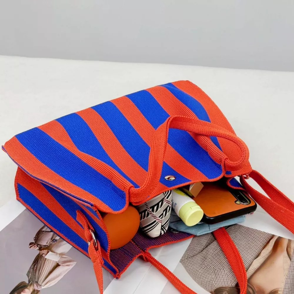 Striped Adjustable Strap Crossbody Bag, image 3