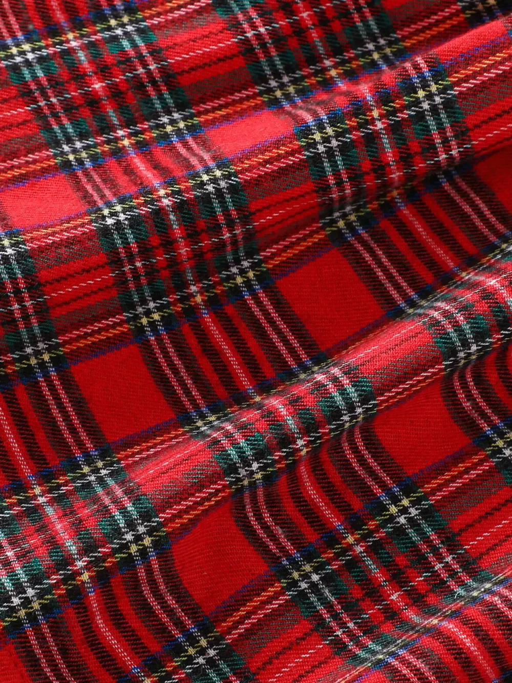Children's Christmas Plaid Embroidered Smocked Dress, image 7
