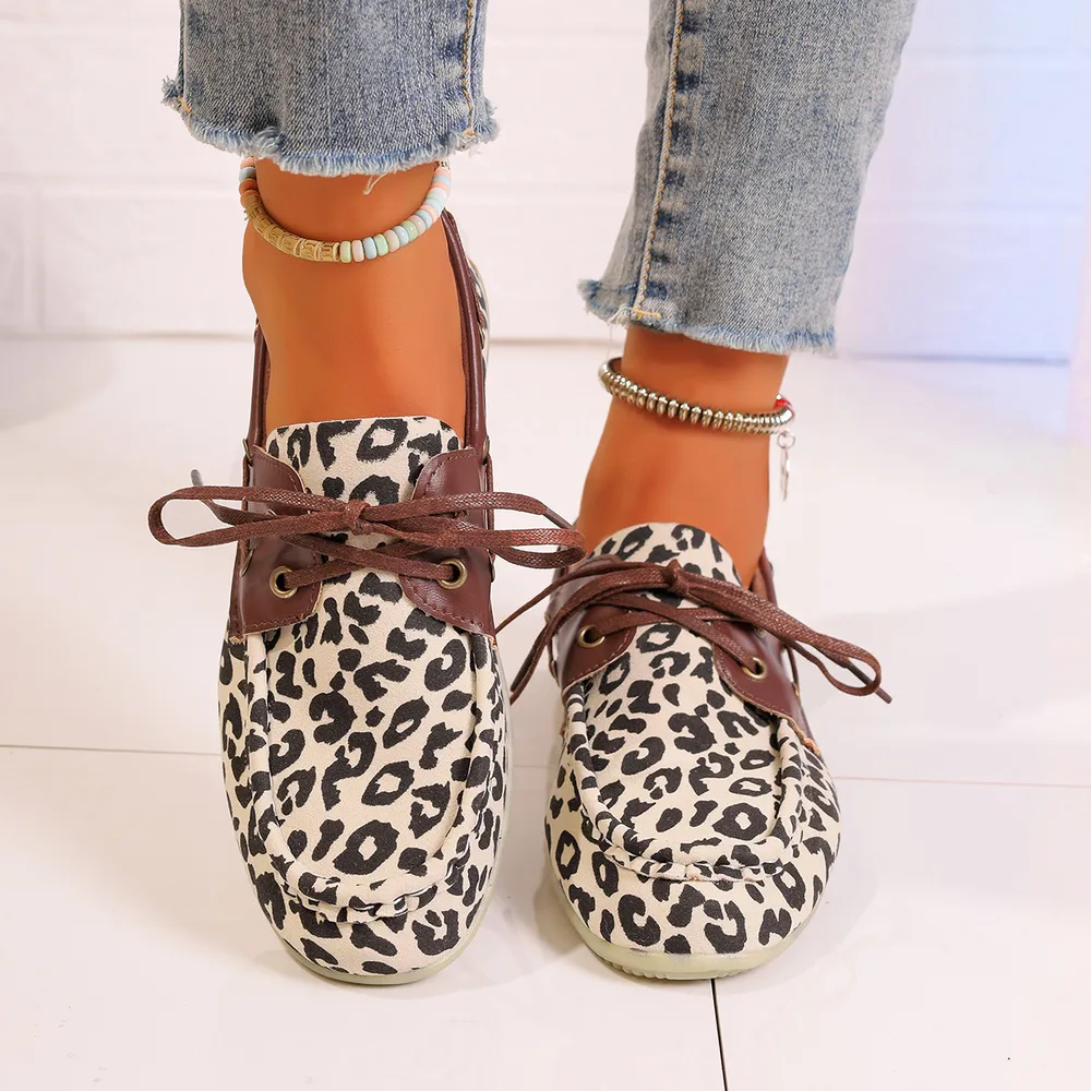 Lace Up Leopard Slip-Ons, image 6